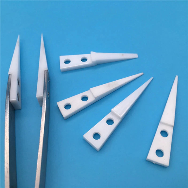 Anti-static Ceramic Tweezers Set | 2pcs Straight and Curved Tip for Electronics Repair detail view