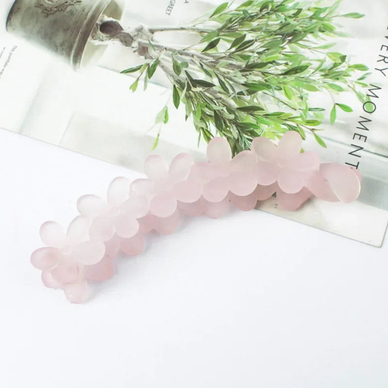 Flower Banana Hairpins Elegant Hair Clips Banana Clips Women Hairgrips Ponytail Barrettes Hair Pins  styling Accessories Jewelry