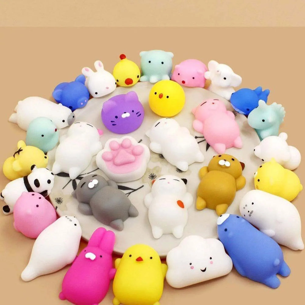 30PCS Pinch the Joyful Animal Tuan, Decompression Tool, Children's Push Scan Code Smal close-up view
