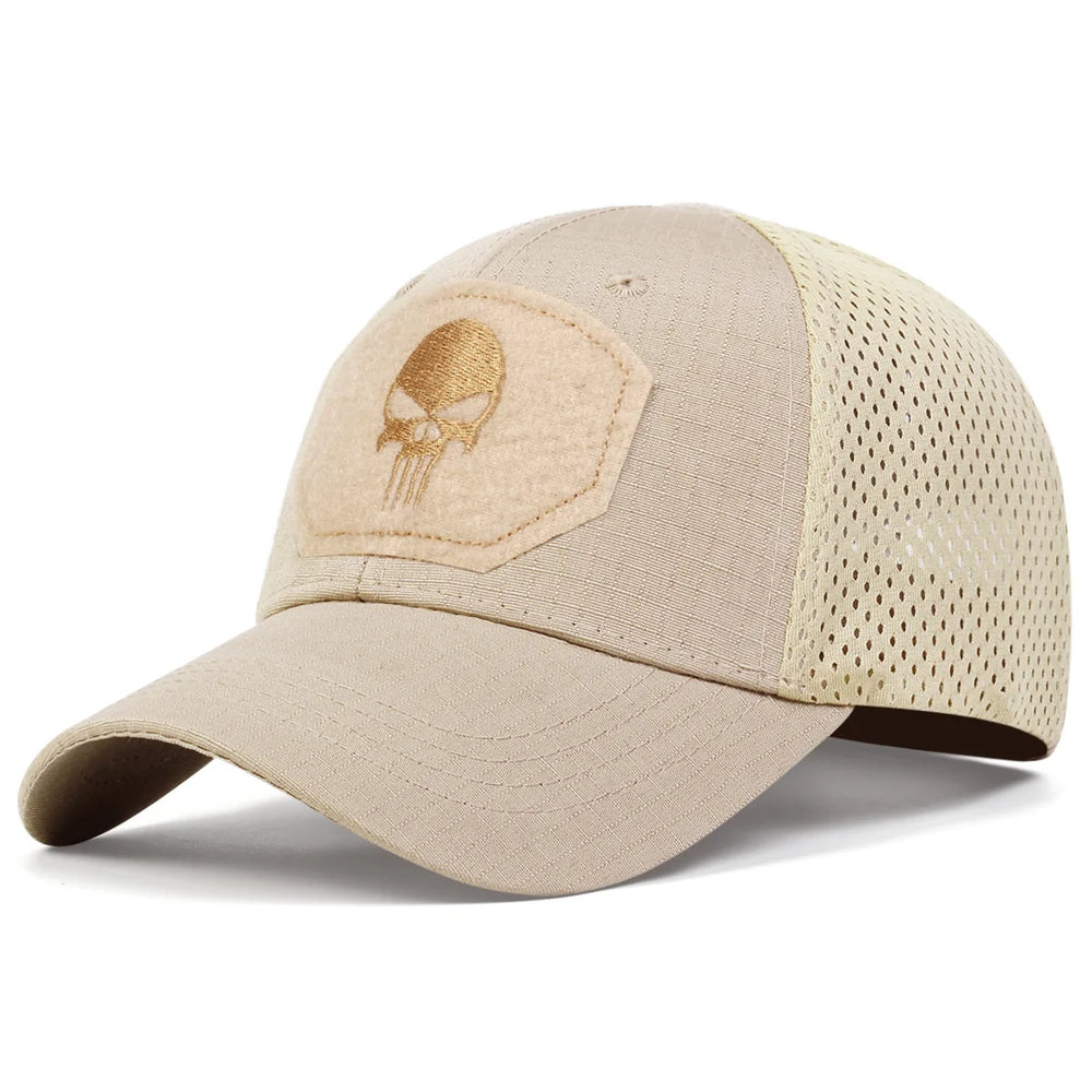 Unisex Skull Baseball Cap | Breathable Mesh Snapback for Outdoor Adventures additional angle