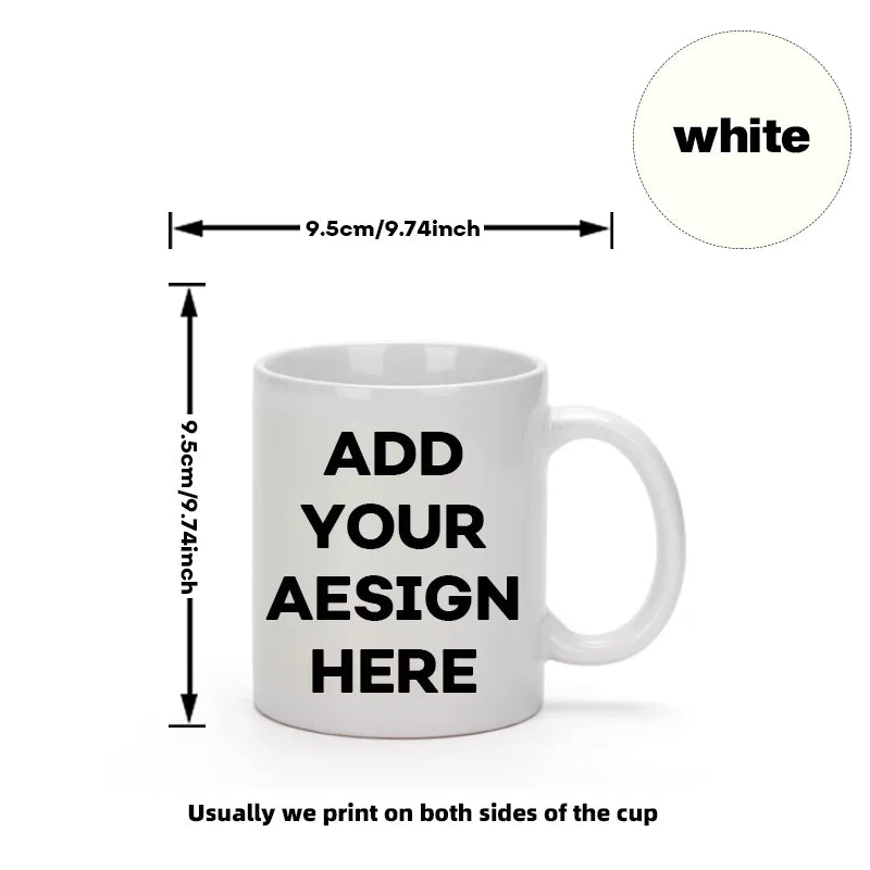 Personalized 11oz Custom Mug | Custom Name and Photo Coffee Cup close-up view