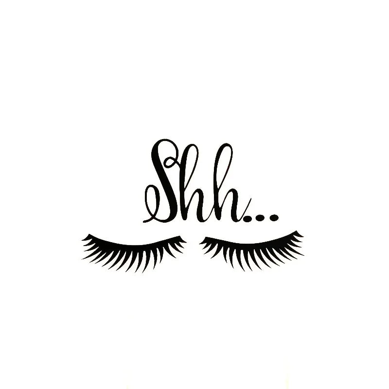 Shh Eyelash Vinyl Decal | Removable Baby Sleeping Wall Sticker alternate view