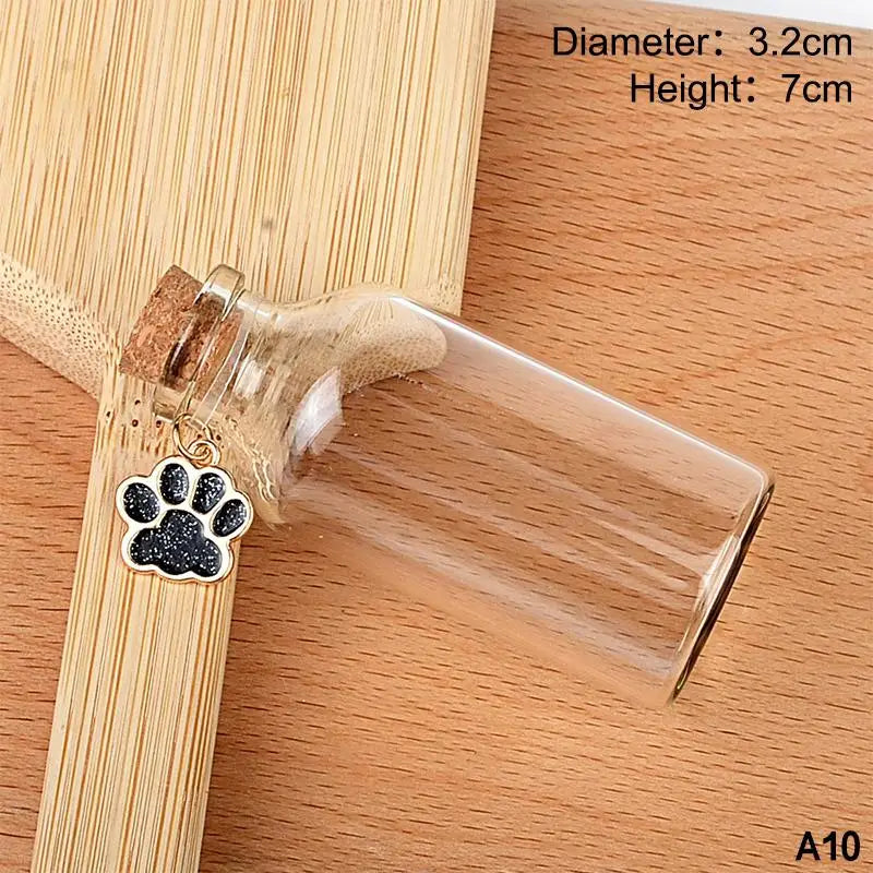 Pet Fur Memorial Glass Bottle Cat Whiskers Storage Bottle With Cork Stopper For Sto additional angle