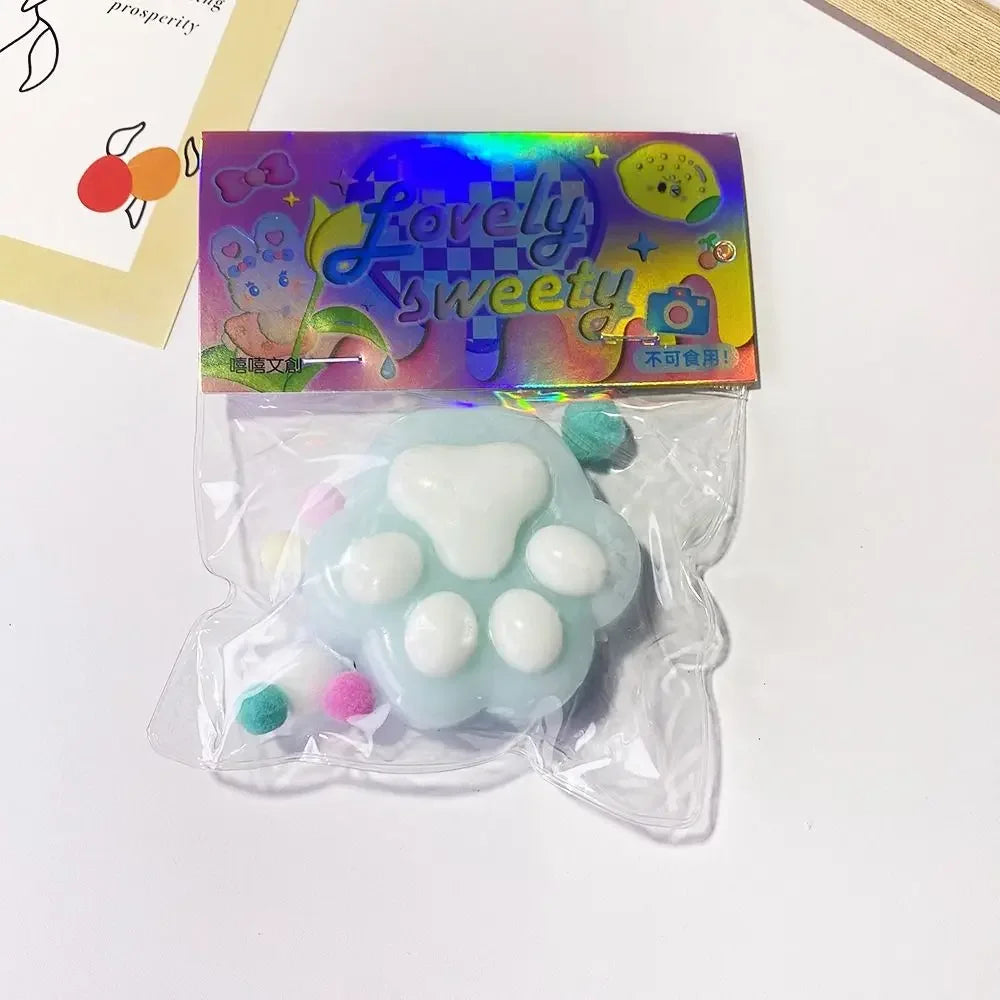 Mini Cat Paw Squeeze Toy Silicone Pinch Decompression Toy Plush TPR Fidget Sensory To lifestyle view