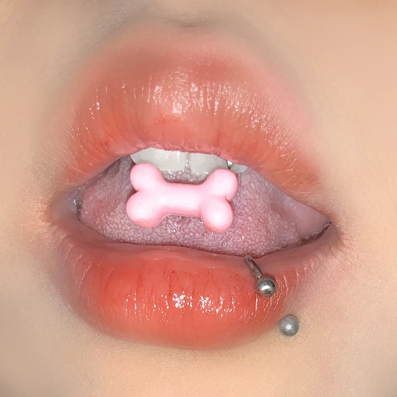 Personalized Cute Bone Tongue Nail Fashion Tongue Ring Stainless Steel Tongue Nail additional angle