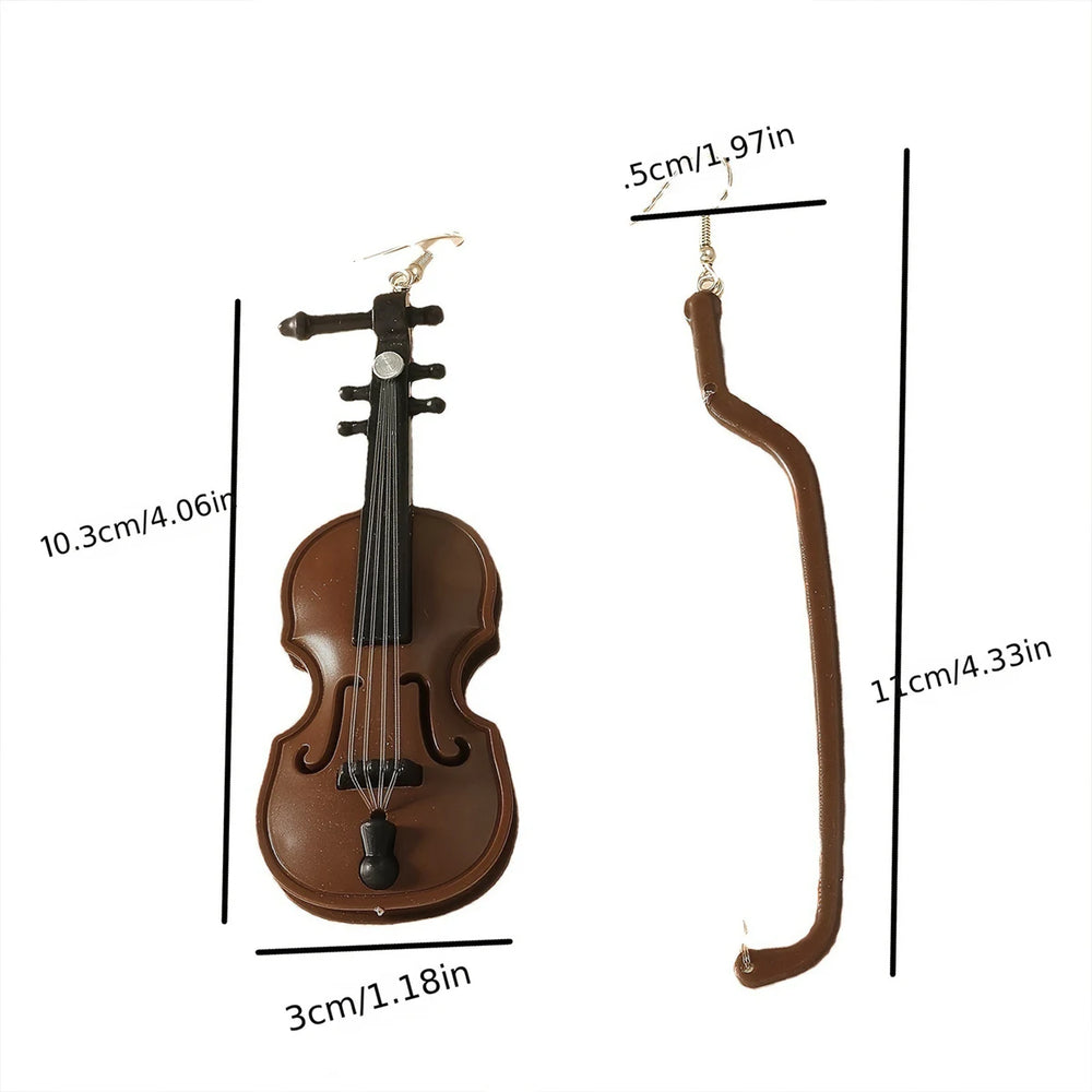Violin Drop Earrings | Creative Music Jewelry for Women alternate view
