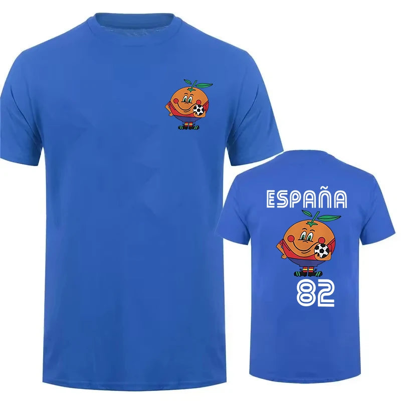 Naranjito T Shirt Men's Women's T-Shirt Crewneck Espana 82 Spain Mascot 1982 Soccer F lifestyle view