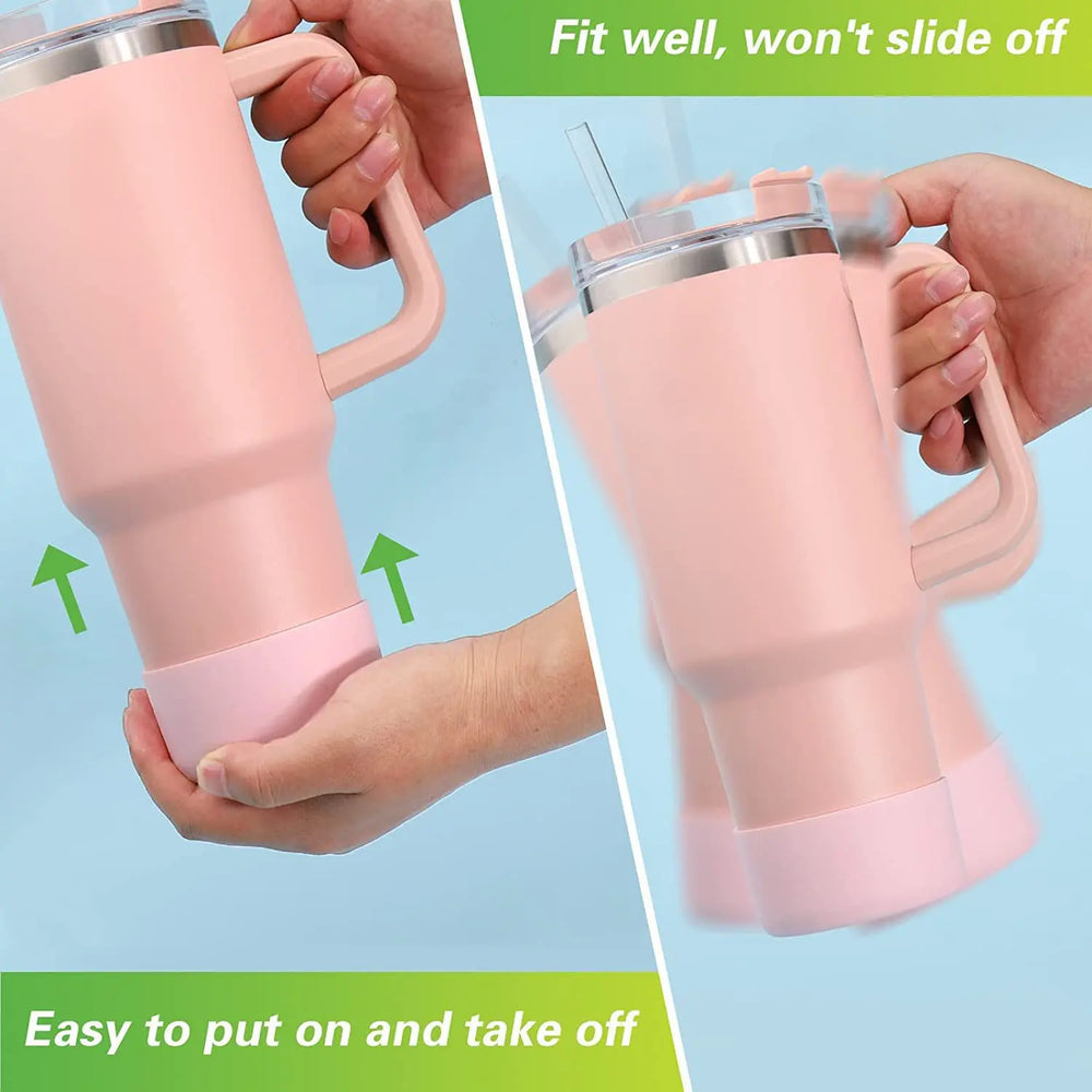 75mm Silicone Boot Bottom Sleeve Cover for Stanley 40oz Tumbler Quencher Adventure an lifestyle view