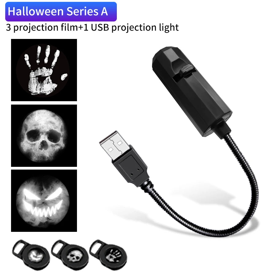 5V USB Projection Lamp with Interchangeable Theme Strips | Indoor Ceiling Decor alternate view