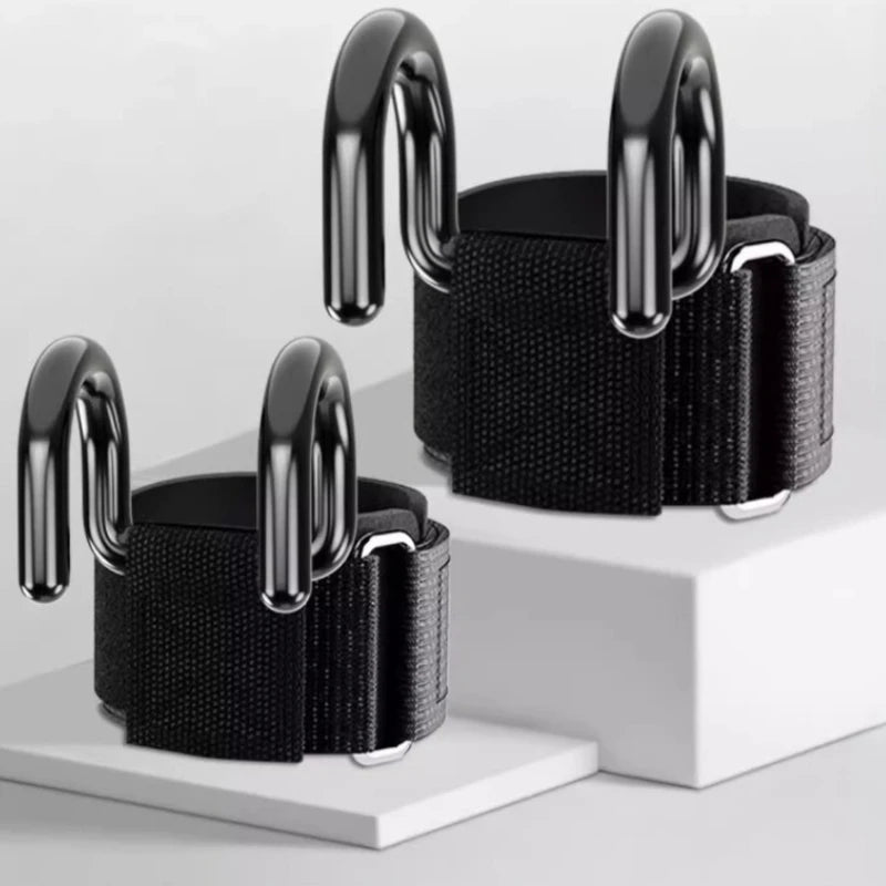Weight Lifting Hook Grips with Wrist Wraps | Gym Hand-Bar Support for Pull-Ups and additional angle