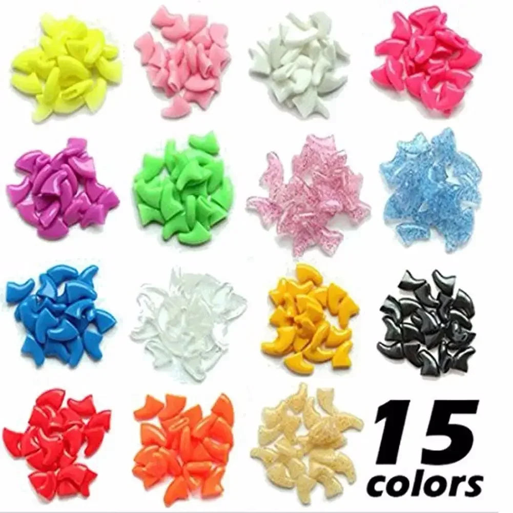 Lovely 20pcs Silicone Soft Cat Nail Caps Cat Nail Covers Pet Claw Paws Caps Adhesive alternate view