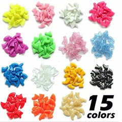 Lovely 20pcs Silicone Soft Cat Nail Caps Cat Nail Covers Pet Claw Paws Caps Adhesive alternate view