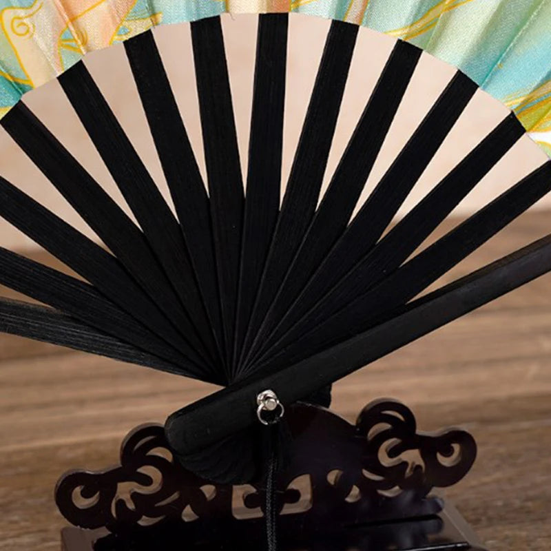 Genshin Impact Ayaka Cosplay Fan | Folding Hand Fan Prop for Cosplay close-up view