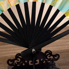 Genshin Impact Ayaka Cosplay Fan | Folding Hand Fan Prop for Cosplay close-up view