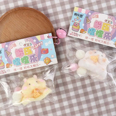 Lovely Hamster Squishy Toy Soft Mochi Squeeze Toy Fuzzy Cute Hamster Handmade Fidget T close-up view