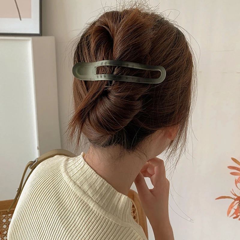 New Acrylic Matte Duckbill Hair Claws Barrettes Bow Solid Color Hair Clips Hair Acc additional angle