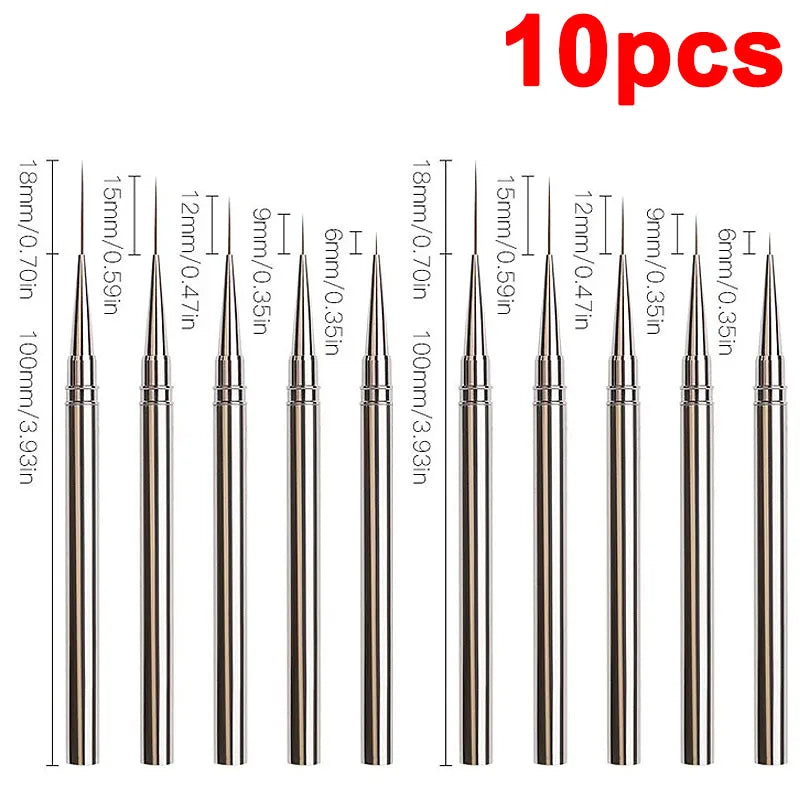 Nails Art Liner Brushes Striping Drawing Elongated Lines Painting 6/9/12/15/18mm Nail alternate view