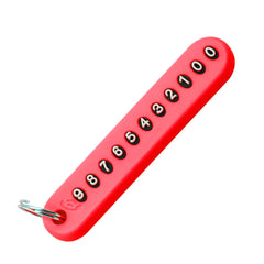 Car Phone Number Keychain | Anti-Lost Key Ring with Number Plate close-up view