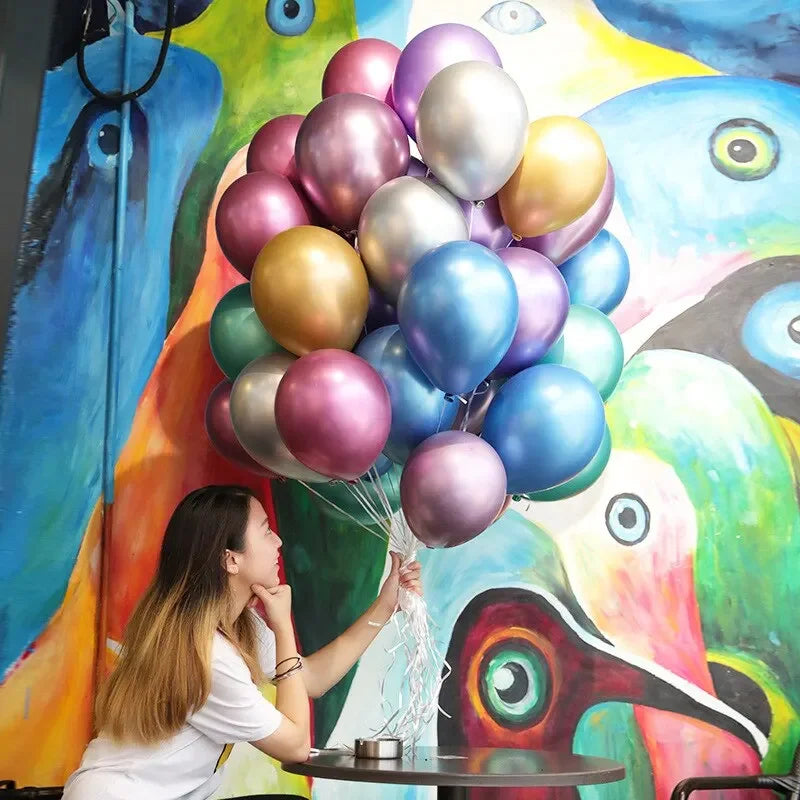 30pieces Metal Latex Balloons Birthday Party Balloons detail view