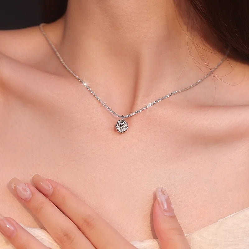 Andara Luxury 925 Sterling Silver AAAAA Zircon Pendant Necklace Fashion Italian Silver N detail view