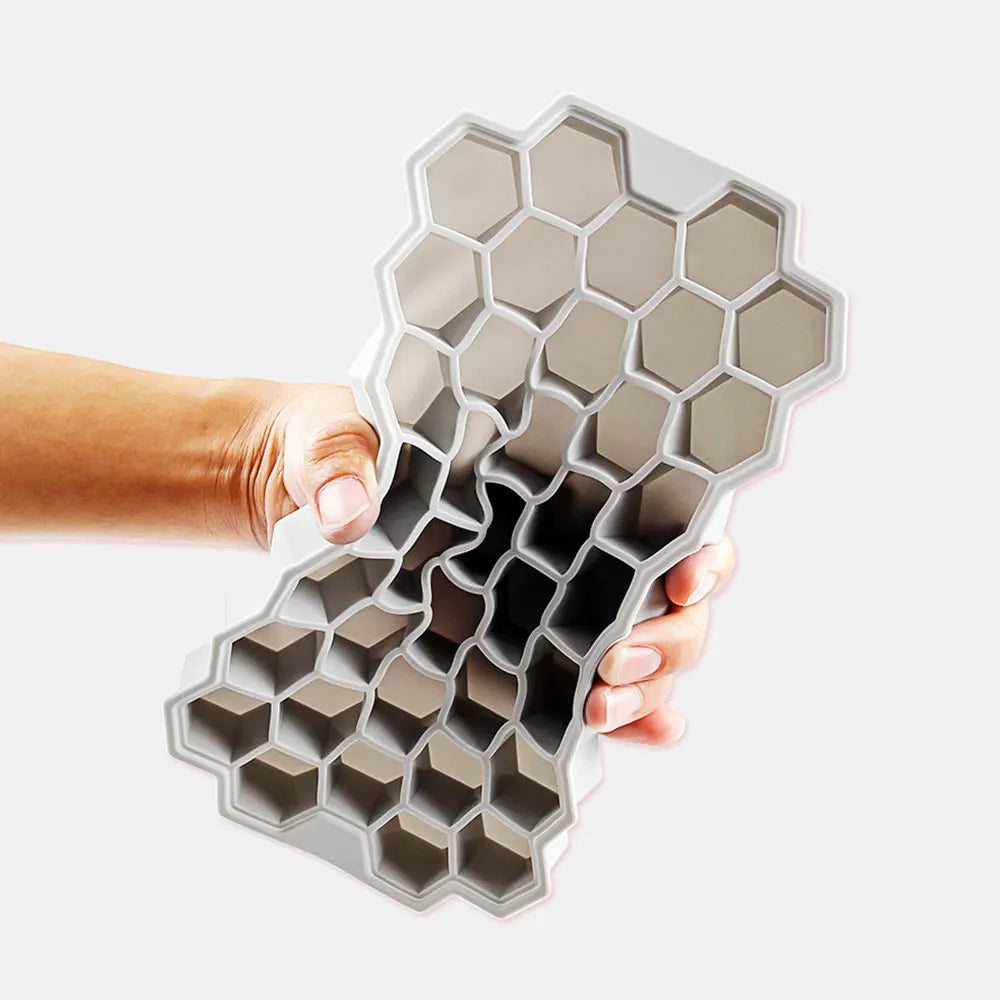 37 Grids Honeycomb Ice Cube Silicone Mold with Lid | Flexible Silicone Ice Tray for DI close-up view
