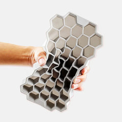 37 Grids Honeycomb Ice Cube Silicone Mold with Lid | Flexible Silicone Ice Tray for DI close-up view