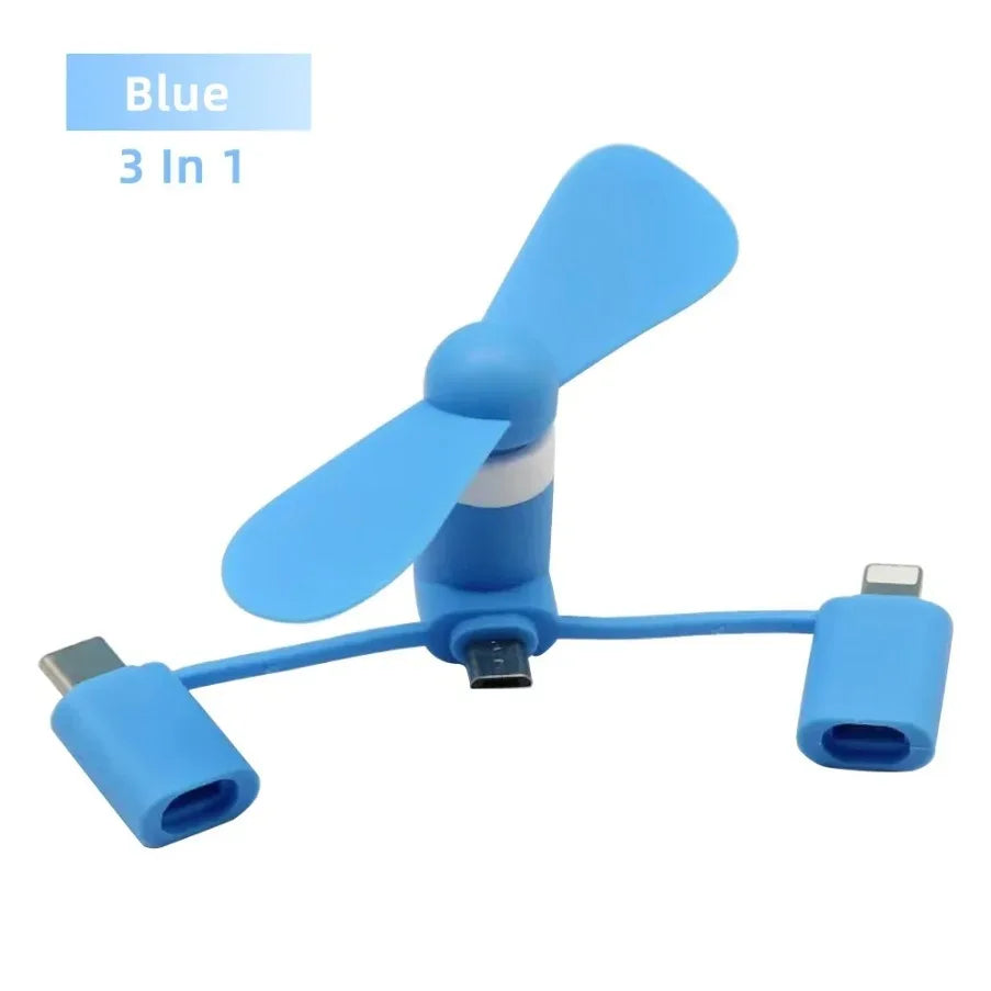 3 in 1 Universal Fan Mini Cooling Accessories USB Phone Cooler For iPhone 17-12 Samsu alternate view