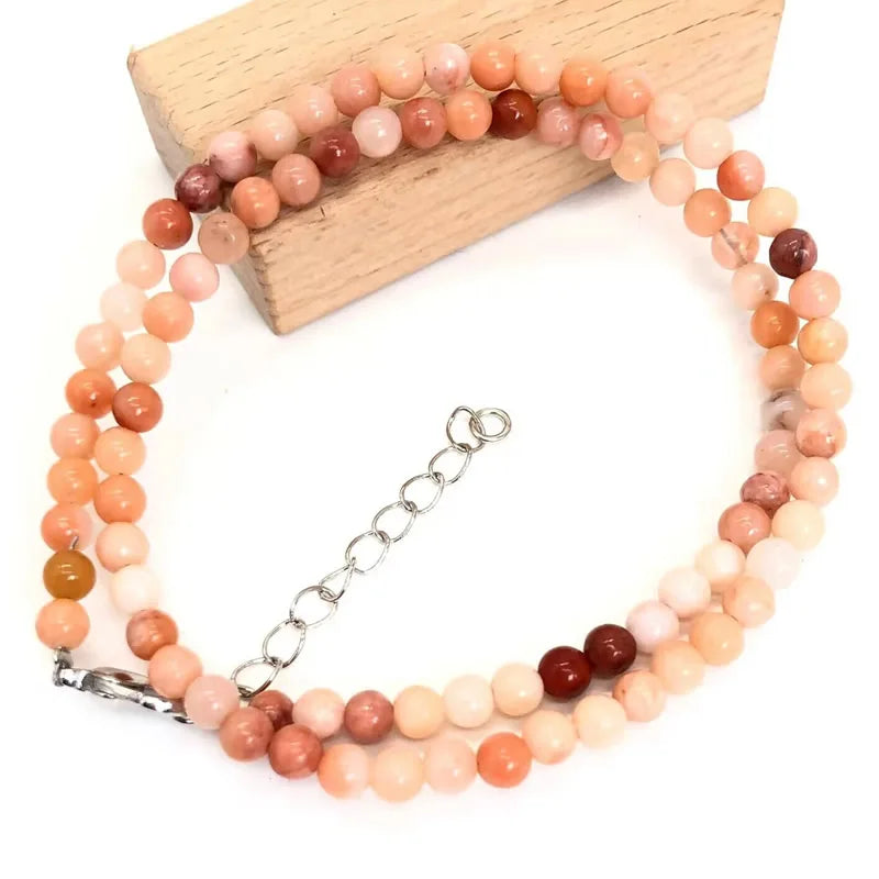4mm Natural Stone Choker Necklace | Bohemian Crystal Collar Jewelry for Women