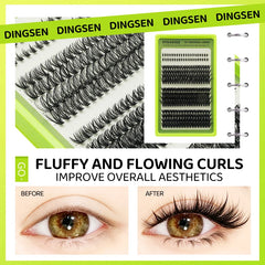 14 Rows Individual Cluster DIY Lash Extensions Natural Thin Wispy Bottom Lashes Mega Volume Thick Segmented Lash Clusters Mixed