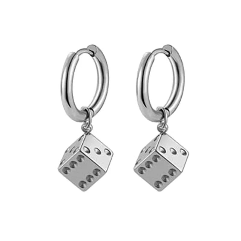 1 Pairs Fashion Punk Gothic Stainless Steel Drop Earrings Studs for Women Men Gothic lifestyle view