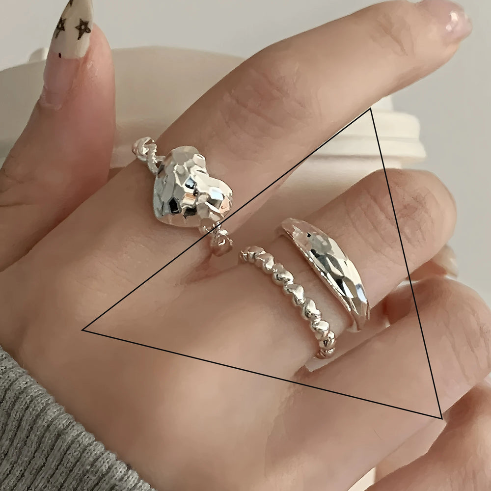 VENTFILLE 925 Sterling Silver Flower Lace Ring Korean Fashion Opening Inlaid CZ Adjus lifestyle view