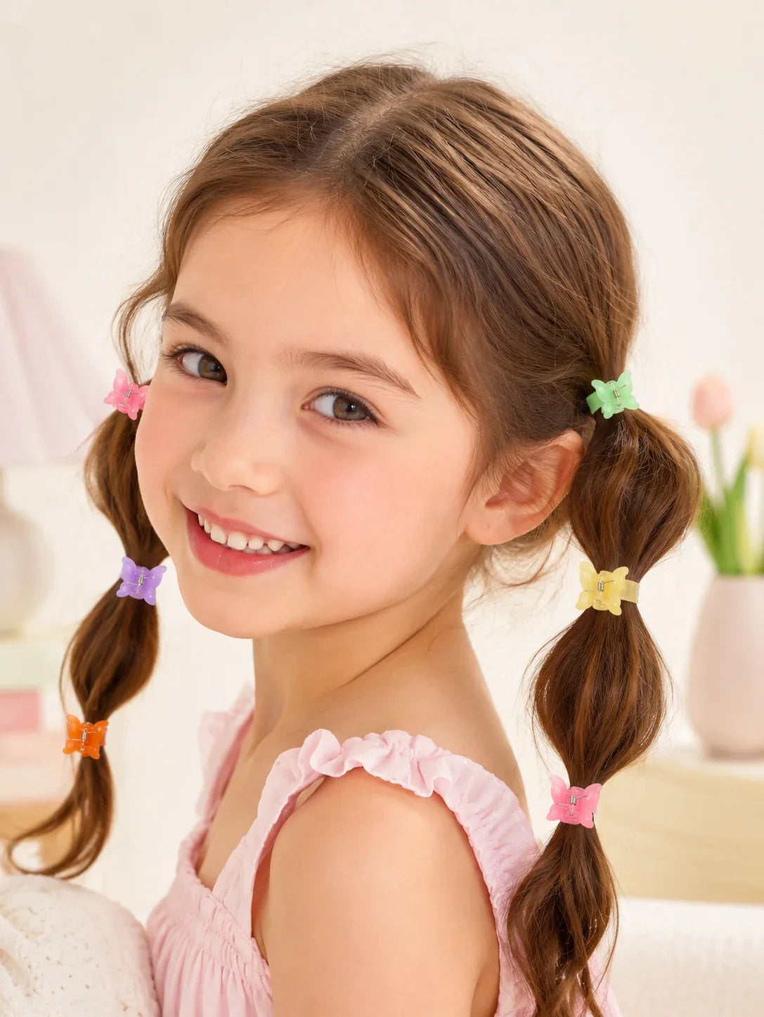 Macaron Color Flower Hair Clips Tiny Claw Clips Sweet Hairpins for Children Girls Fashion Hair Accessories