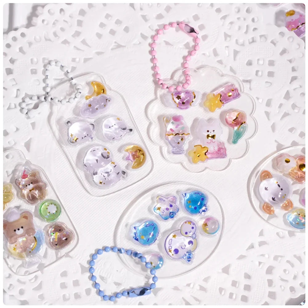 Cartoon Japanese 3D Crystal Relief Stickers Fashion Girls DIY Phone Water Cup Decorat alternate view