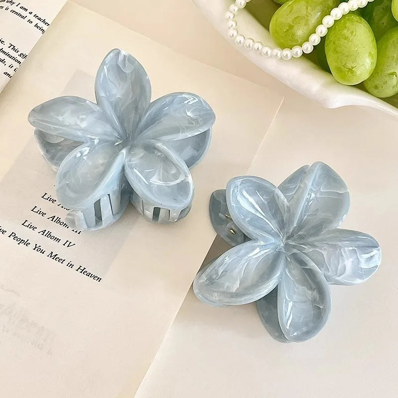 Korean Hawaiian Gradient Flower Hair Claw Clip For Women Girl Fashion Plastic Non Slip H detail view