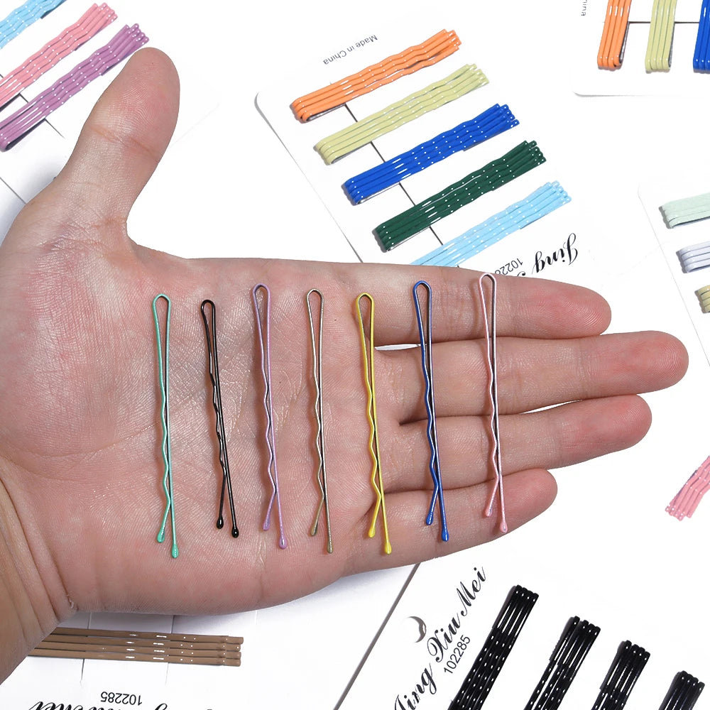 20pcs/lot Colorful Hairpins Metal U-Shaped Hair Clips 6cm Wave Bobby Pins Hairgrip For D detail view