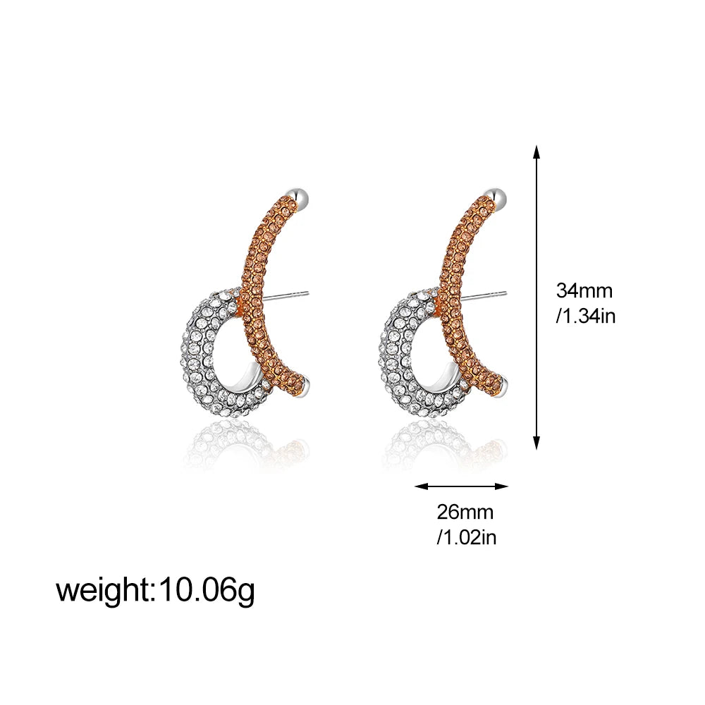 Unique Design Gold Silver Mix Color Geometric Clip Earring Cuff Stainless Steel Squar lifestyle view