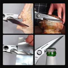 Stainless Steel Kitchen Scissors for Cutting Chicken Bones | Heavy Duty Poultry Shears close-up view