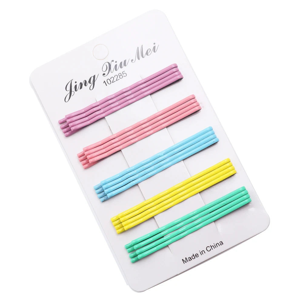 20pcs/lot Colorful Hairpins Metal U-Shaped Hair Clips 6cm Wave Bobby Pins Hairgrip For close-up view