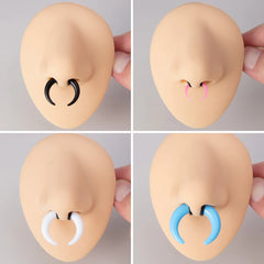2Pcs Acrylic C Shaped Taper Pincher Septum Rings Gauges Buffalo Horns Piercing Kit Stret detail view