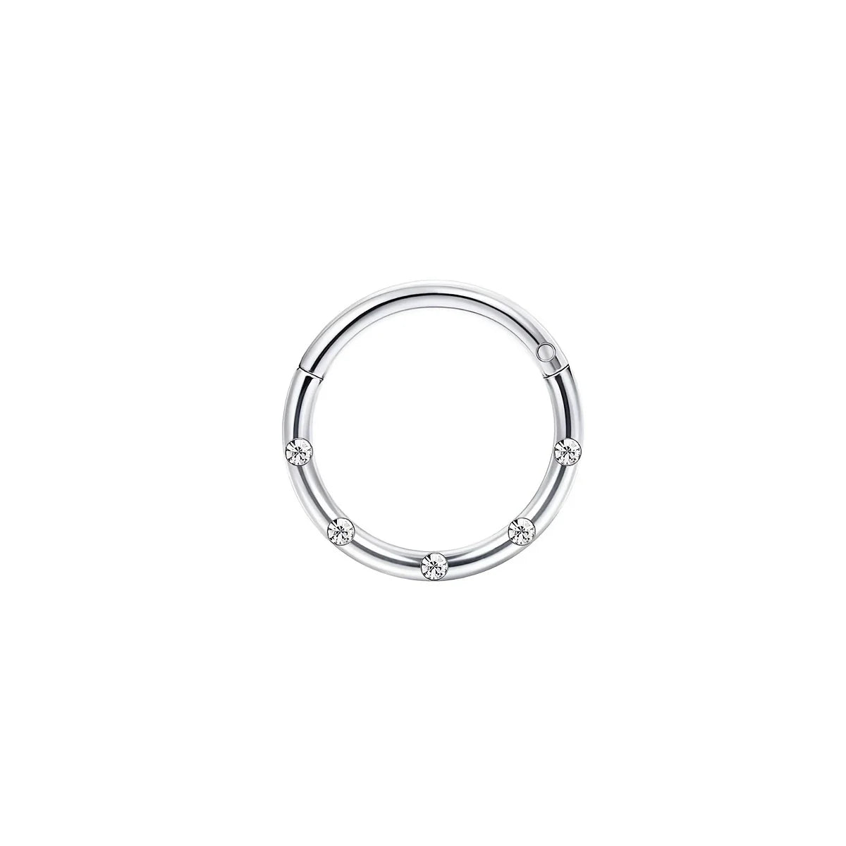 1-5pcs 16G Fashion 316L Stainless Steel CZ Hinged Septum Clicker Nose Hoop Rings,Dait lifestyle view
