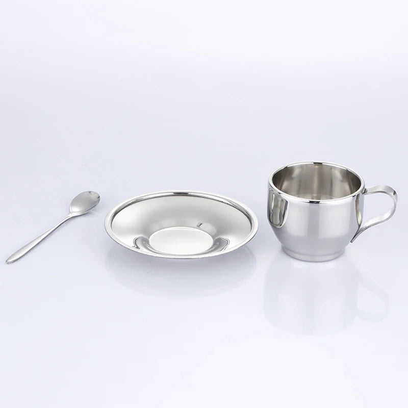 1pc 180/200ml Coffee Cup Double Layer Hot Resistant Coffee Cup Set Stainless Steel Te lifestyle view