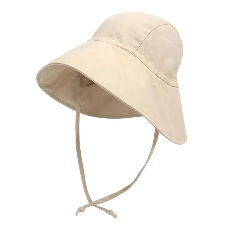 Big Brim Baby Sun Hat | Cotton Linen Kids Bucket Hat for Girls Boys lifestyle view