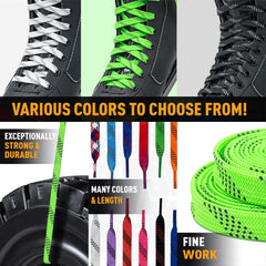 UICE Ice Hockey Shoelaces Box-Packed Ice Hockey Skate Laces 84/96/108/120in Dual Layer B detail view