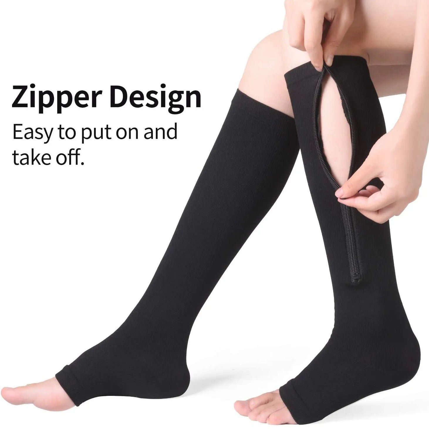 Vein Stretch Socks Women Men High Elasticity Pressure Long Cycling Socks Leg Support alternate view