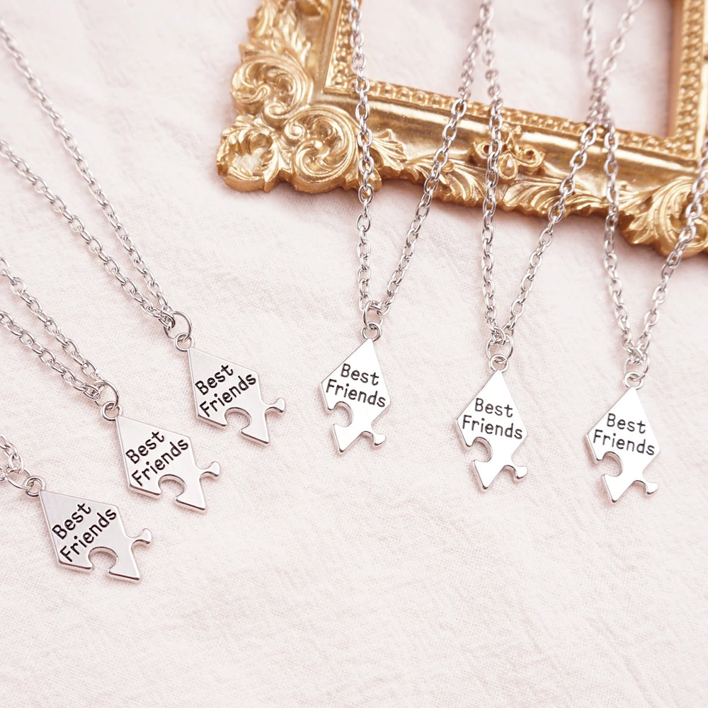 Friendship Pendant Necklace Set for Women | 6 Pcs BFF Jewelry Gift close-up view