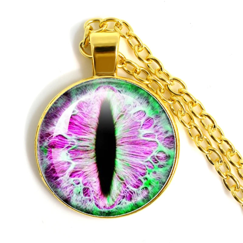 Fashion Evil Eye Pendant Necklace | Trendy Glass Cabochon Jewelry Gift detail view