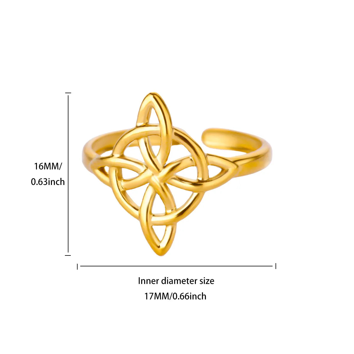 Stainless Steel Cross Flower Heart Ring 18K Gold-plated Anti Fading Rings Women Wedding Golden Jewelry Vacation Accessories Gift