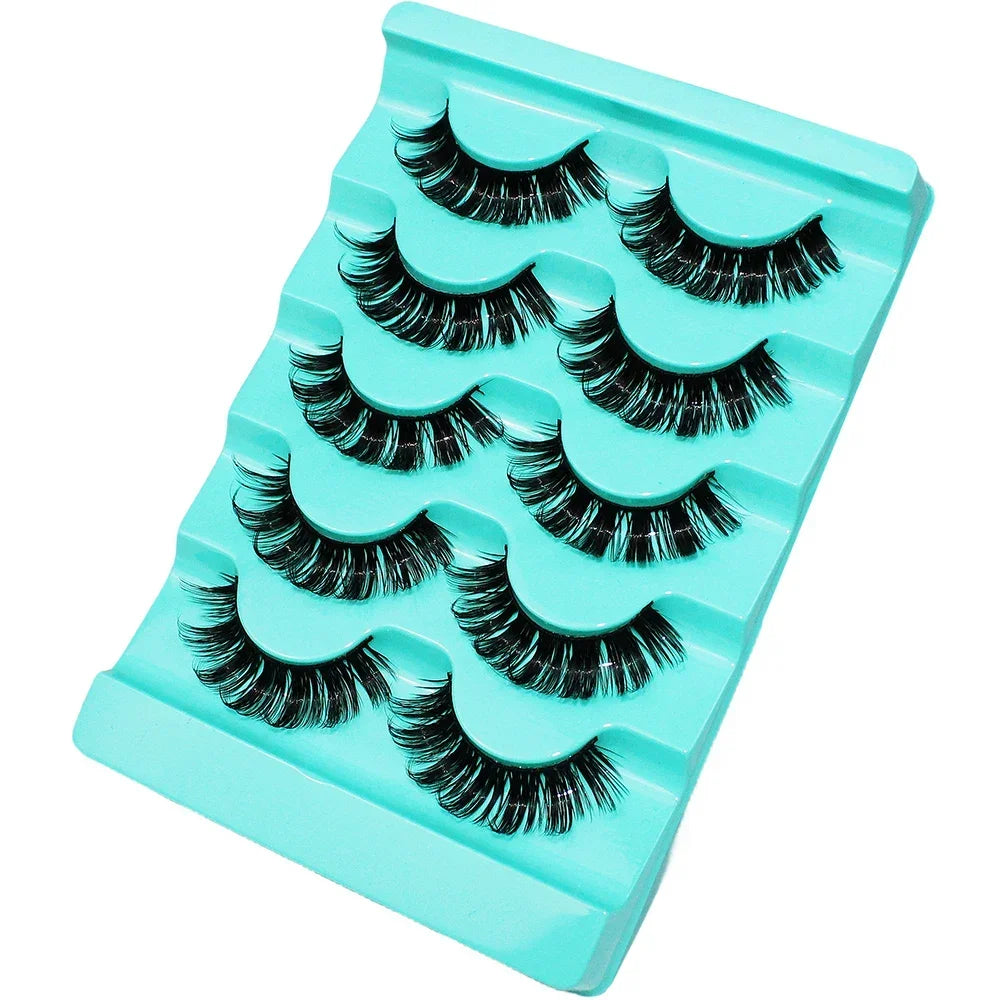 5 Pairs Lashes DD Curl Russian Lashes 3D Faux Mink Eyelashes Reusable Fluffy Russian alternate view
