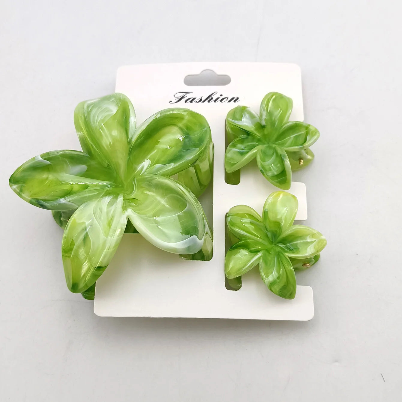 3/6/9/12PCS Hawaiian Gradient Flower Hair Claw Clip For Women Girl Fashion Plastic Non S detail view