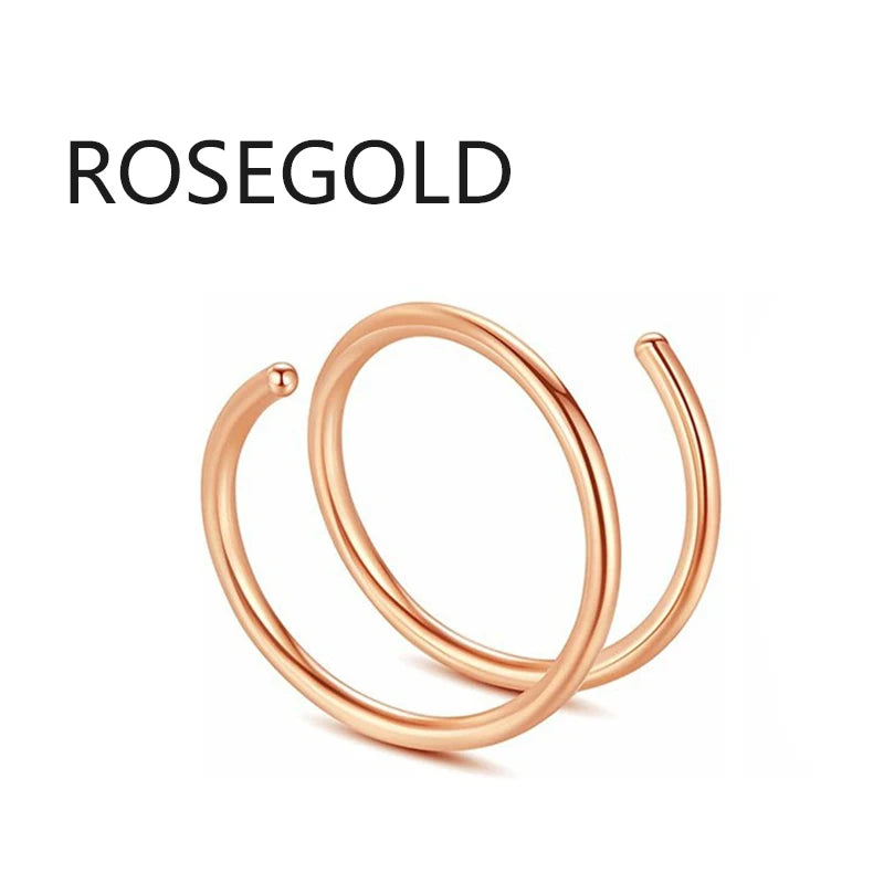 Stainless Steel Magnet Fake Nose Ring Hoop Fake Piercing Hoop Septum Rings For Women alternate view